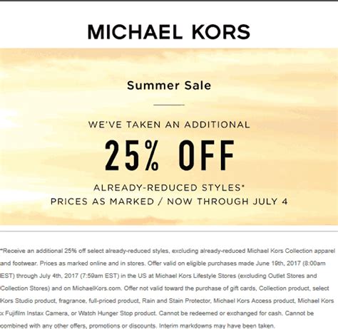 michael kors 25 off coupon|Michael Kors outlet discount code.